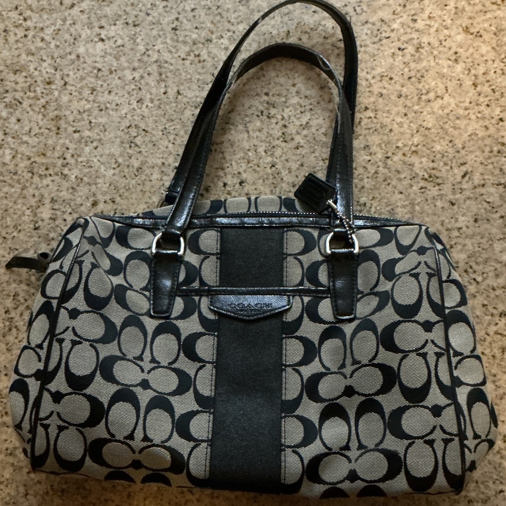 Coach Black and Gray Shoulder Bag